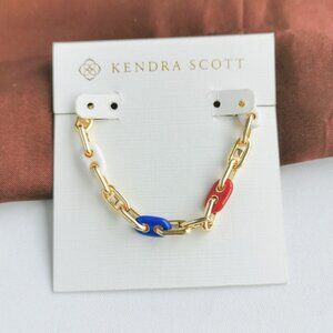 Kendra Scott Bailey Gold Multi Color Enamel Chain Bracelet